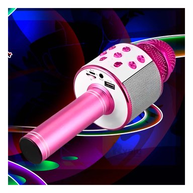 MICRÓFONO RYBIU PORTATIL BLUETOOTH FUCSIA + PAPEL REGALO - 1