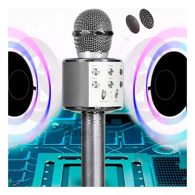 MICRÓFONO RYBIU BLUETOOTH PLOMO GRIS + REGALO AGENDITA - 1