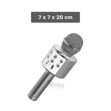 MICRÓFONO RYBIU BLUETOOTH PLOMO GRIS + REGALO AGENDITA - 5