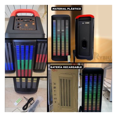 BOCINA RYBIU INTERACTIVA COLOR NEGRO 8'' + REGALO STICKERS KTS-1760 - 4