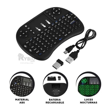 PANEL BLUETOOTH RYBIU EFICIENTE TECLADO EN NEGRO + BANDERITAS ADHESIVAS TE31589 - 1
