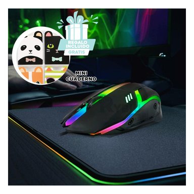 RATÓN RYBIU CON SCROLL SUAVE PC TONO NEGRO + REGALO AGENDITA TE31596 - 1