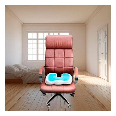 ASIENTO COMODO CON GEL BLANCO Y FUNDA PLOMO Y+PAPEL REGALO - 2