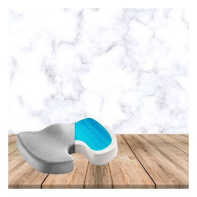 ASIENTO COMODO CON GEL BLANCO Y FUNDA PLOMO Y+PAPEL REGALO - 5