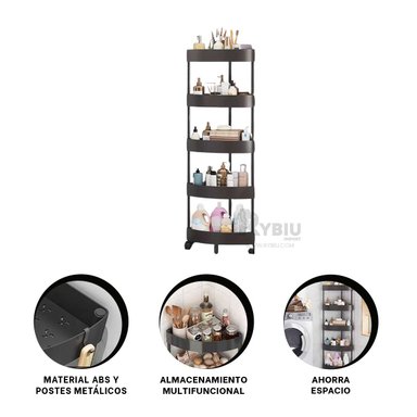 ORGANIZADOR RYBIU HO29449 NEGRO UTIL 5 NIVELES + BANDERITAS ADHESIVAS - 4