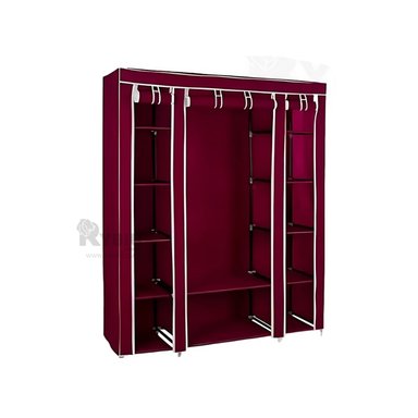 ESTANTE RYBIU HO30723 TELA 3 PUERTAS PRACTICO PARA ROPA GUINDA + REGALO STICKERS - 1