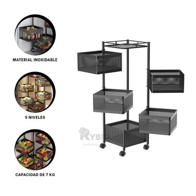 MUEBLE RYBIU HO30737 NEGRO DESARMABLE + REGALO AGENDITA - 1
