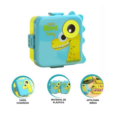LONCHERA DE PLASTICO 1600ML CELESTE Y+REGALO STICKERS - 3