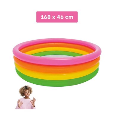 PACK5 PISCINA ARCOIRIS EN MULTICOLOR Y+BANDERITAS ADHESIVAS - 5