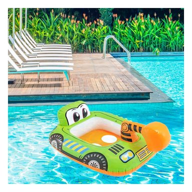 PACK12 FLOTADOR CON EXCAVADORA VERDE PARA NIÑOS INFLABLE PORTATIL Y DIVERTIDO Y+PAPEL REGALO - 3