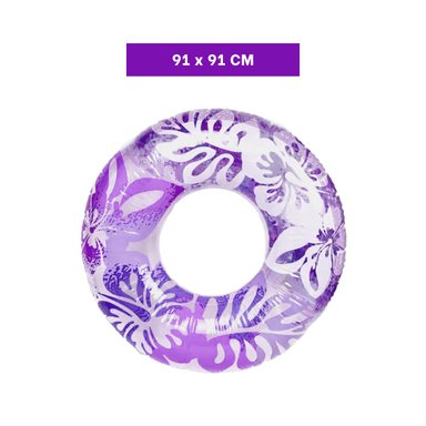PACK6 ARO FLOTANTE MORADO DE 91 CM CON DISENO SUAVE DE ALGAS Y+PAPEL REGALO - 4