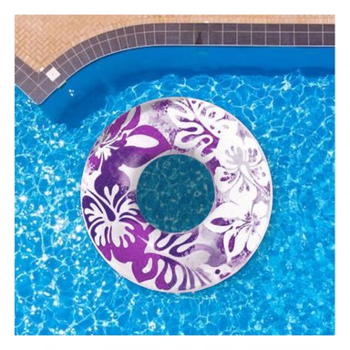 PACK6 ARO FLOTANTE MORADO DE 91 CM CON DISENO SUAVE DE ALGAS Y+PAPEL REGALO - 5