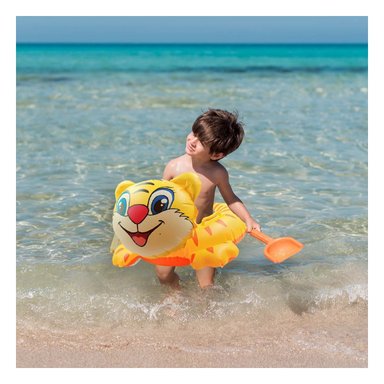 PACK12 INFLABLE INFANTIL CON FORMA DE TIGRE Y ASA PARA JUEGOS ACUATICOS Y+PAPEL REGALO - 5
