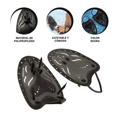 PACK4 GUANTE COMODO PARA NADAR EN NEGRO Y+LIGAS DE REGALO - 2