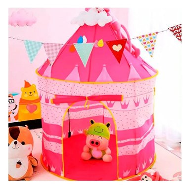 PACK2 TIENDA PORTATIL DE NIÑA DE CAMPO MG-LZ801 ROSADO PARA CAMPING Y JUEGOS Y+PAPEL REGALO - 2