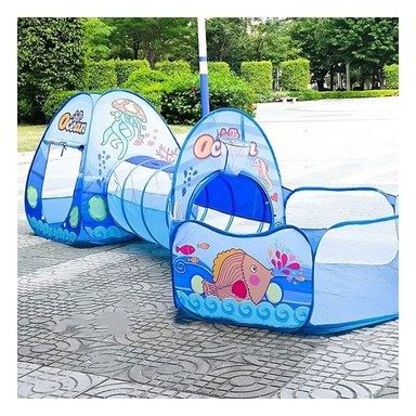 PACK4 TOLDO COMPACTO DE NIÑO DE CAMPO 3 PIEZAS MG-16335 EB CELESTE PARA USO Y+REGALO STICKER - 5
