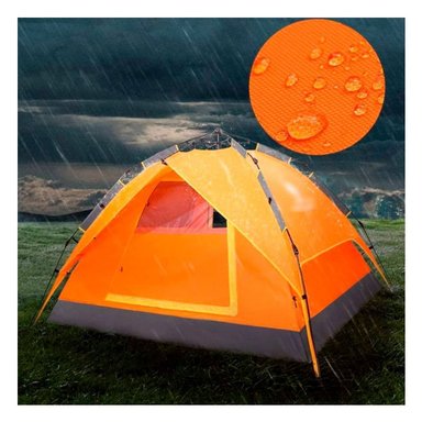 PACK2 PABELLON ALTA MONTAÑA AUTOMATICA 4 PERSONAS ANARANJADO PARA CAMPING FAMILIAR - 2