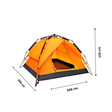 PACK2 PABELLON ALTA MONTAÑA AUTOMATICA 4 PERSONAS ANARANJADO PARA CAMPING FAMILIAR - 4