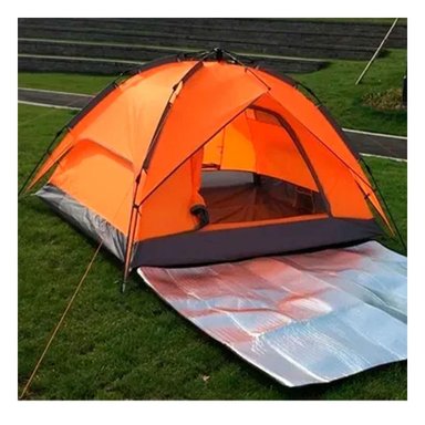 PACK2 PABELLON ALTA MONTAÑA AUTOMATICA 4 PERSONAS ANARANJADO PARA CAMPING FAMILIAR - 5
