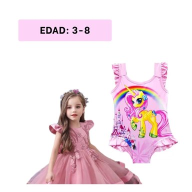 PACK9 TRAJE DE BAÑO PARA NIÑAS EN ROSADO Y+LIGAS DE REGALO - 5