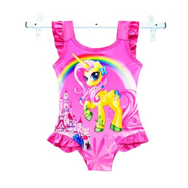 CONJUNTO DE BAÑO ANIÑADO EN FUCSIA Y+BANDERITAS ADHESIVAS - 2