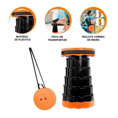 PACK9 SILLA COMPACTA Y FUERTE EN NARANJA Y+REGALO STICKERS - 3