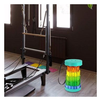 PACK2 TABURETE RESISTENTE PARA HOGAR CON SEGURO FIRME TAPA VERDE MULTICOLOR Y+REGALO STICKER - 5