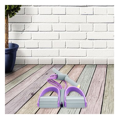 BANDA TENSOR DE PEDAL MORADO Y PLOMO SUAVE Y RESISTENTE PARA FITNESS Y+PAPEL REGALO - 2