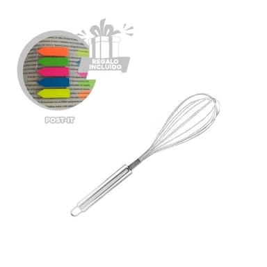 PACK6 BATIDORA DE MANO EN PLATEADO Y+BANDERITAS ADHESIVAS - 1