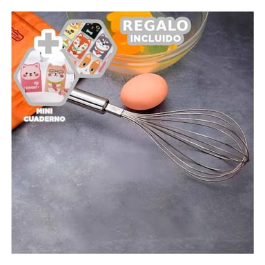 PACK6 BATIDORA MANUAL DE COCINA PLATEADO Y+REGALO AGENDITA - 1
