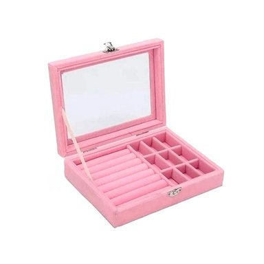 PACK4 ORGANIZADOR DE JOYAS MULTIFUNCIONAL ROSADO DISEÑO MINIMALISTA Y+PAPEL REGALO - 3