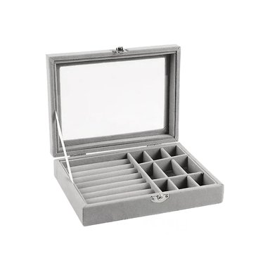 PACK12 ESTUCHE PARA JOYAS MULTIFUNCIONAL GRIS COMPACTO Y ELEGANTE Y+REGALO STICKER - 2