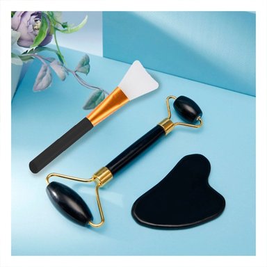 PACK4 EXTRACTOR FACIAL SET DE 3 DE JADE NEGRO PARA CUIDADO Y RELAJACION DEL ROSTRO - 3