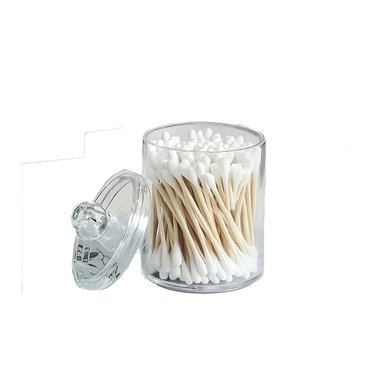 PACK2 PORTA HISOPOS DOBLE TRANSPARENTE CON ESPACIO PARA ALGODON Y+REGALO STICKER - 2