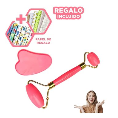 PACK6 RODILLO RELAJANTE PARA ROSTRO ROSADO Y+PAPEL DE REGALO - 1