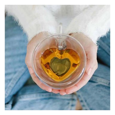 VASO EN VIDRIO CON FORMA DE CORAZON CON CAPACIDAD DE 250ML COLOR TRANSPARENTE Y+PAPEL REGALO - 5