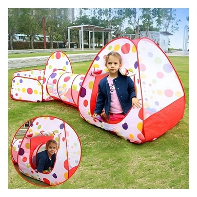 PACK2 REFUGIO DE NIÑO DE CAMPO 3 PIEZAS MG-16335 EB ROJO PARA JUEGOS Y+REGALO STICKER - 5