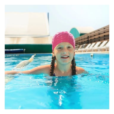 PACK4 CASCO DE NATACION ROSADO DE TELA PARA PISCINA Y CABELLO SECO - 2