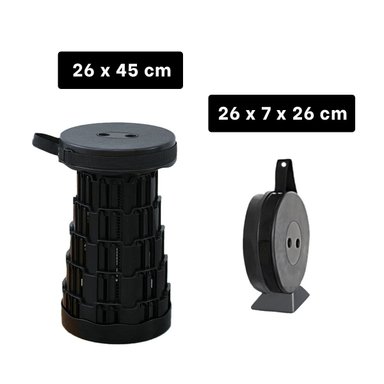 PACK12 BUTACA PRACTICA PLEGABLE PORTATIL TODO NEGRO CON DOS SEGUROS - 4