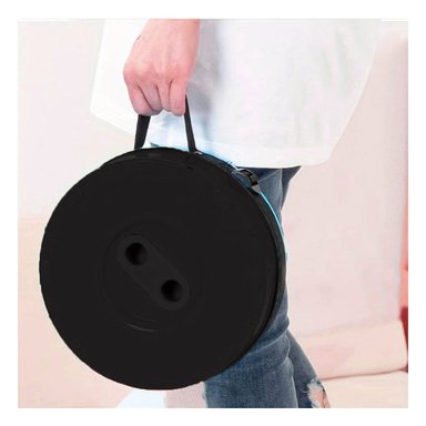 PACK12 BANCO PRACTICO PLEGABLE PORTATIL TODO NEGRO CON DOBLE SEGURO Y+PAPEL REGALO - 3