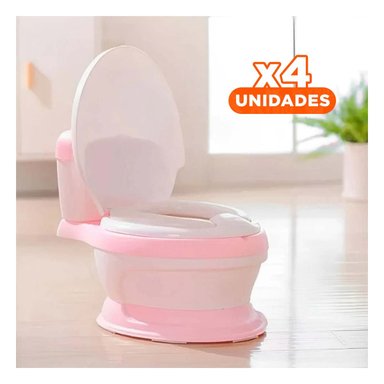 PACK4 LINEA SANITARIA INFANTIL ROSADO PARA HOGAR CON FORMATO ESTABLE Y SEGURO - 1