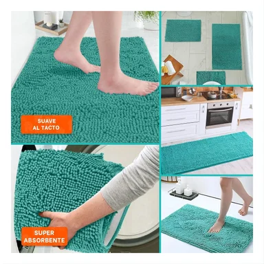 PACK4 COBIJA DECORATIVA MICROFIBRA 40X60CM VERDE AGUA MATERIAL RESISTENTE Y+REGALO STICKER - 2