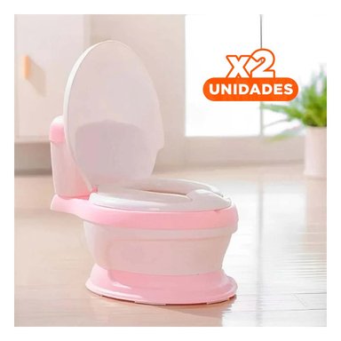 PACK2 MODELO SANITARIO INFANTIL ROSADO PARA CASA CON USO SIMPLE Y COMODO Y+REGALO STICKER - 1