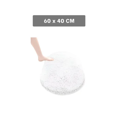 PACK4 PRODUCTO DE PISO OVALADO DE MICROFIBRA 40X60CM CREMA PARA USO INTERIOR Y+PAPEL REGALO - 4