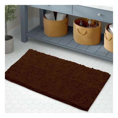 PACK6 TAPIZ RECTANGULAR PARA PISO DE MICROFIBRA 40X60CM MARRON Y+PAPEL REGALO - 5