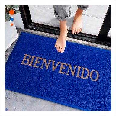 PACK6 PISO RECTANGULAR BIENVENIDO NEGRO DURADERO Y ELEGANTE PARA SALAS Y RECIBIDORES - 2