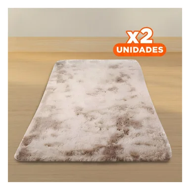 PACK2 ALFOMBRA RECTANGULAR DE 40X60CM Y SUPERFICIE PELUCHE BLANCO Y CAMELLO Y+REGALO STICKER - 1