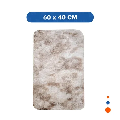 PACK2 ALFOMBRA RECTANGULAR DE 40X60CM Y SUPERFICIE PELUCHE BLANCO Y CAMELLO Y+REGALO STICKER - 4
