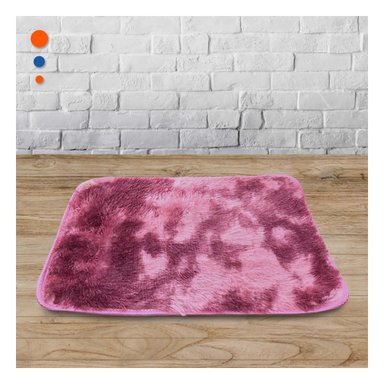 PACK4 ALFOMBRA DE PELUCHE RECTANGULAR DIMENSIONES 40X60CM EN GUINDA Y ROSADO - 5