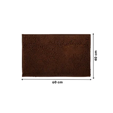 TAPIZ RECTANGULAR SUAVE DE PISO MICROFIBRA 40X60CM MARRON PARA CASA Y+REGALO STICKER - 4
